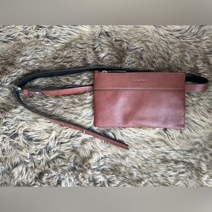 Brown leather Calvin Klein belt bag (like new)